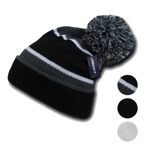 1 Dozen Decky Giant Pom Beanies Fuzzy Ball Warm Caps Hats Ski Winter Wholesale