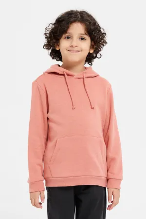 Boys Apricot Hooded Sweatshirt