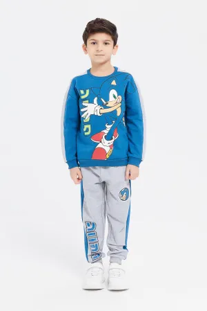 Boys Blue Sonic Sweatshirt With Jog Pant Set (2 Piece)