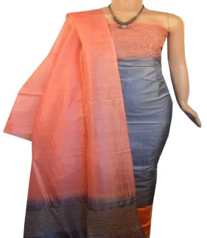 Churidar Material: Top in Tussar Silk, Dupatta in Tussar Silk and Bottom in Cotton Silk (Un-stitched) -190100146