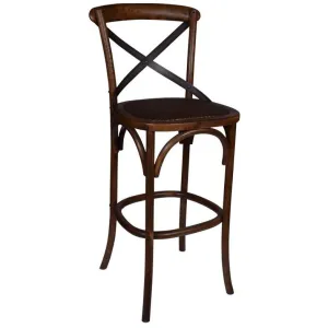 Cross Back Barstool in Warm Oak