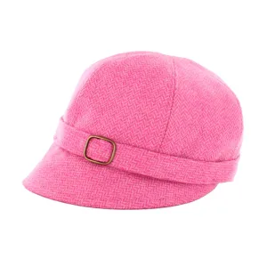 Flapper Cap - Pink Herringbone