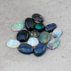 Natural Australian Black Opal Loose Gemstone Group 4.73 ct